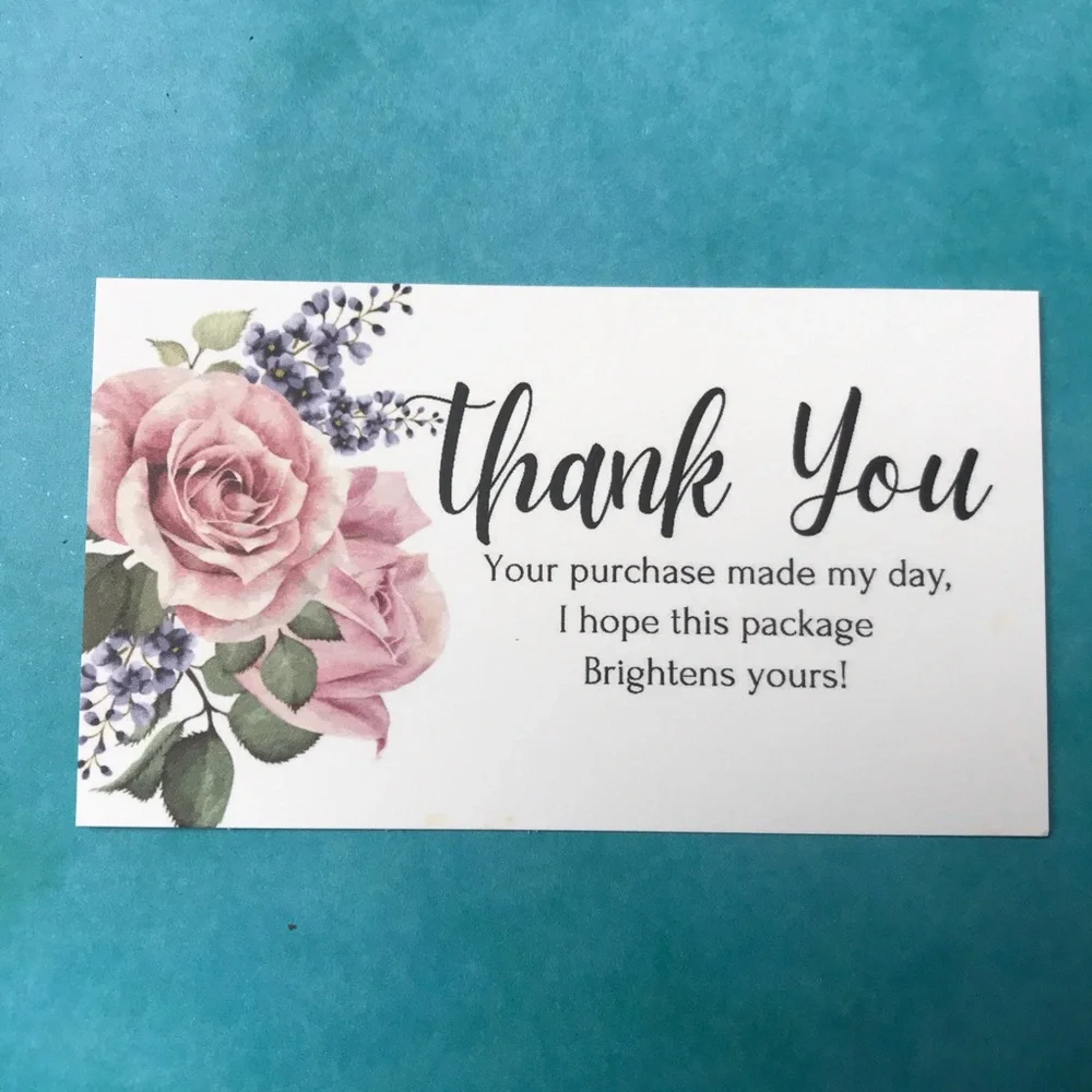30 thank you cards size 3.5”x2.”